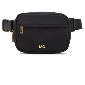 Madden Girl Black Belt Bag with Gold Details